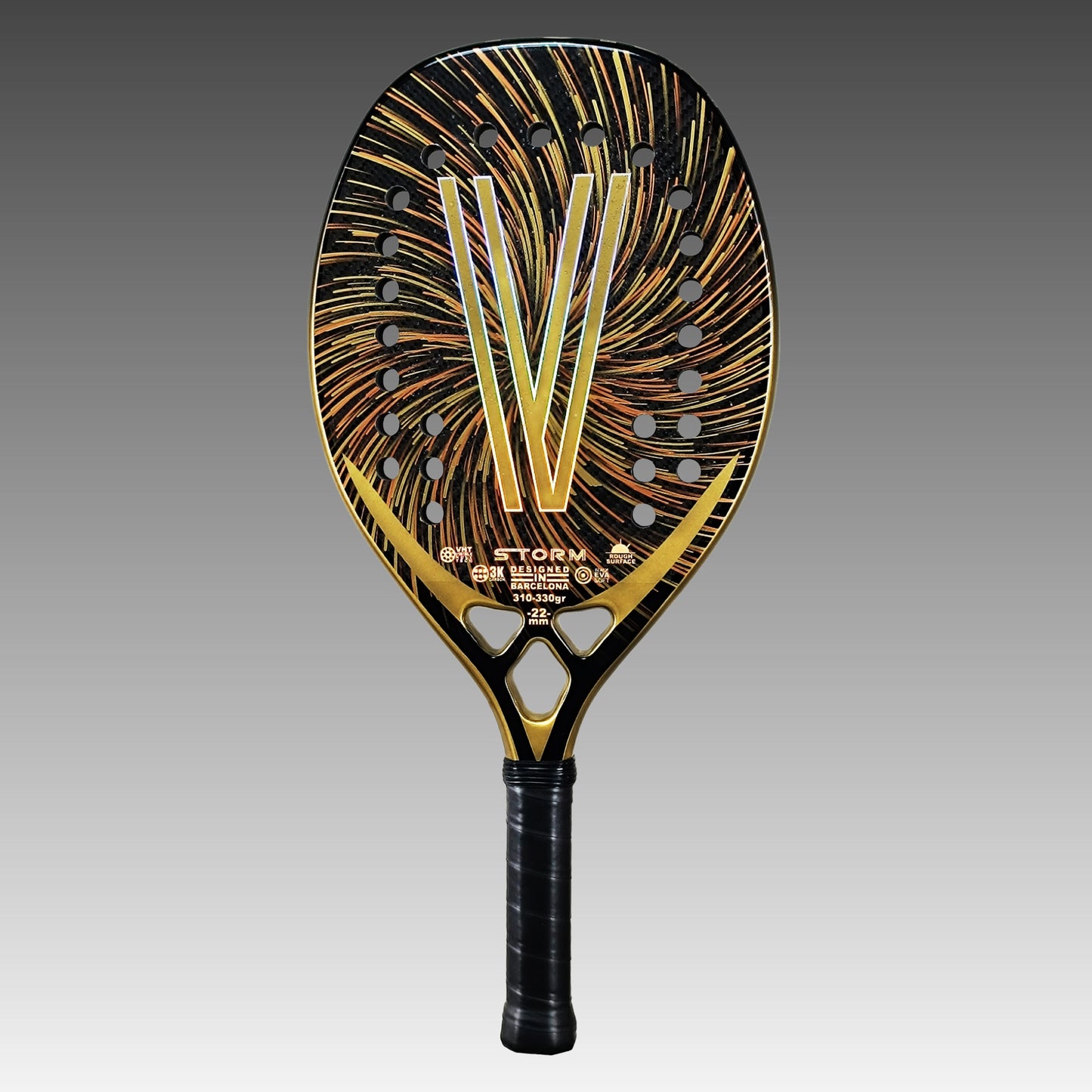 Raqueta de beach tennis VIRUS STORM 3K vista frontal
