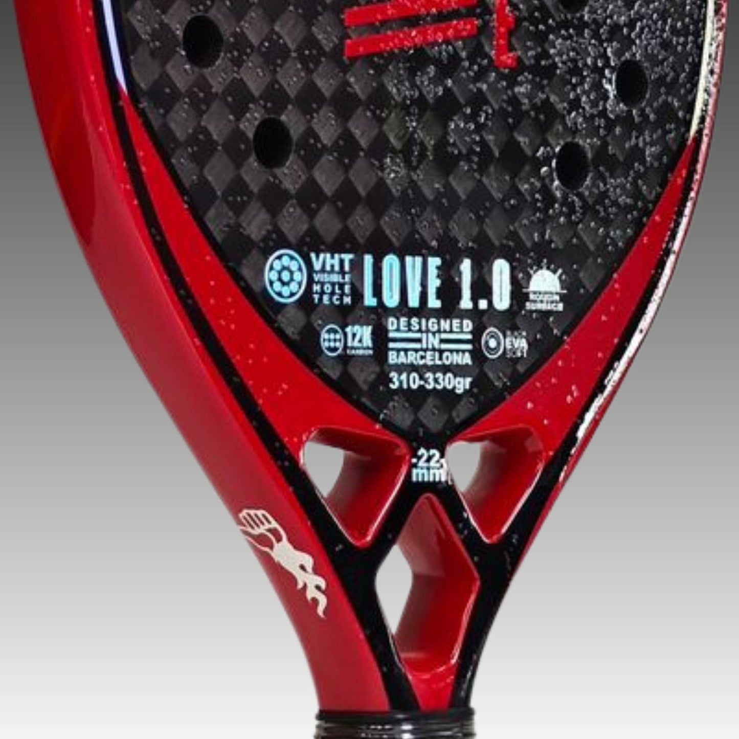  Detalle del puente central de la raqueta VIRUS LOVE 1.0
