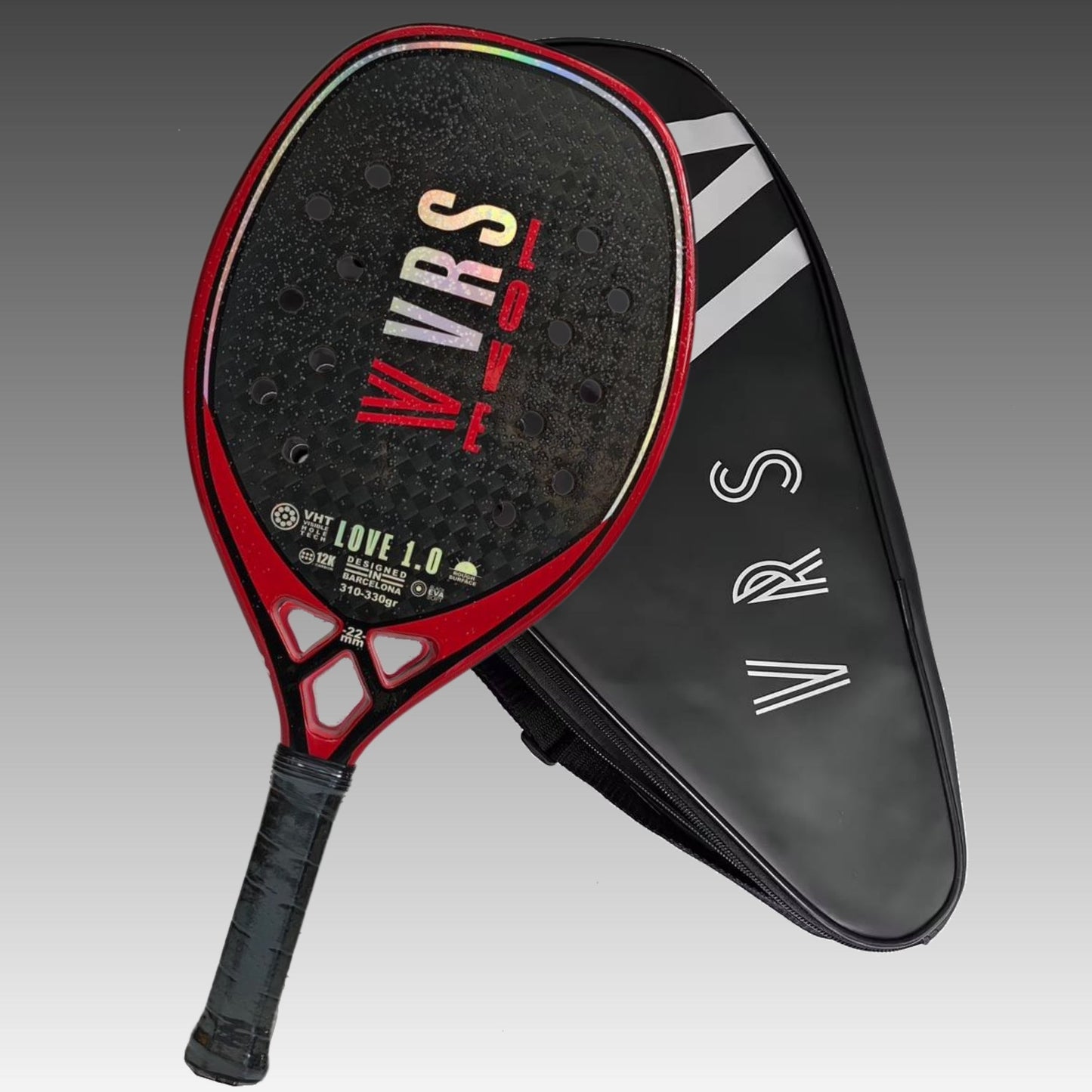 Raqueta VIRUS LOVE 1.0 con su funda.
