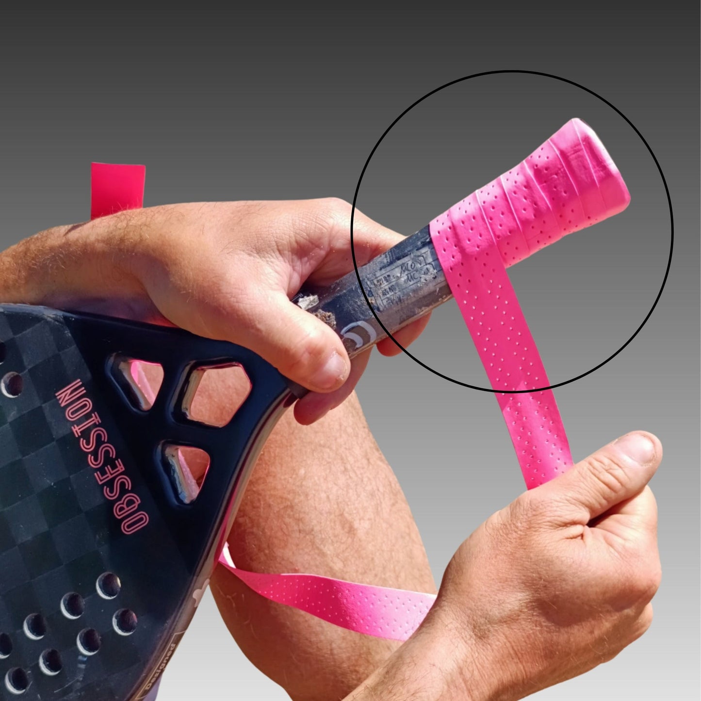 Overgrip VIRUS Beach Tennis en raqueta aplicación práctica