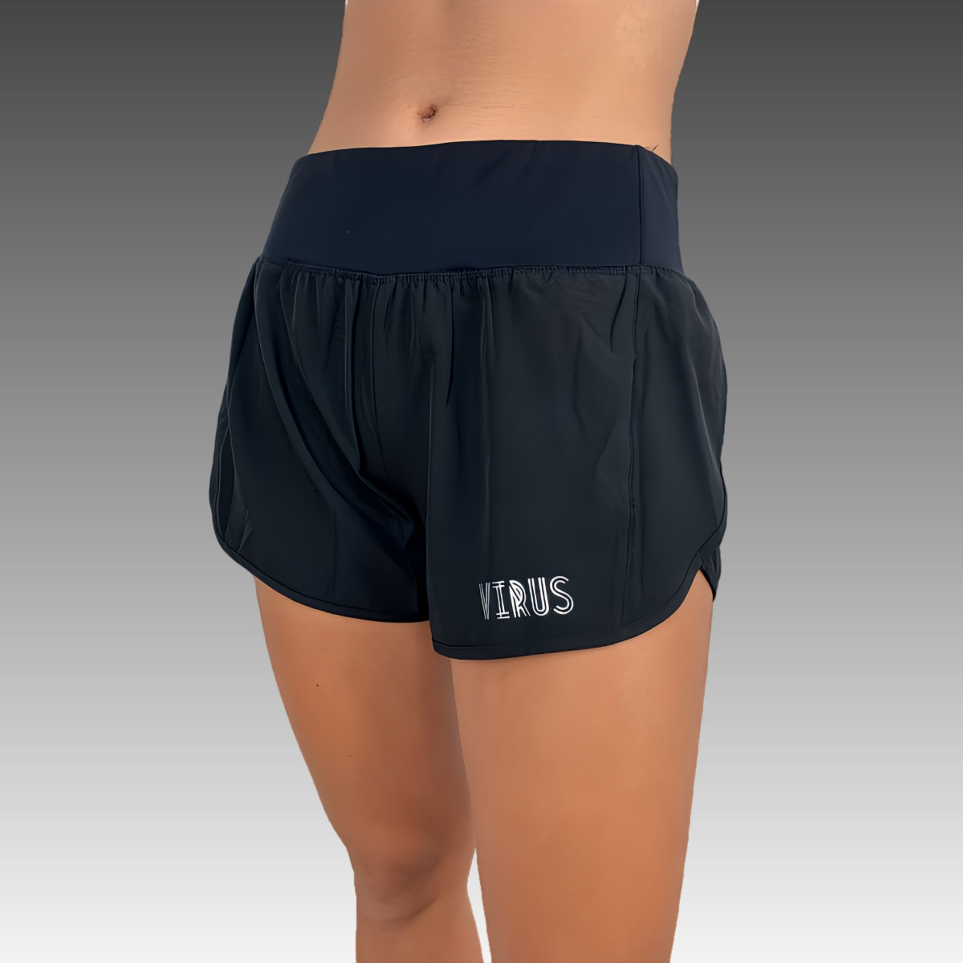 Pantalón corto mujer VRS Beach Tennis color negro frontal