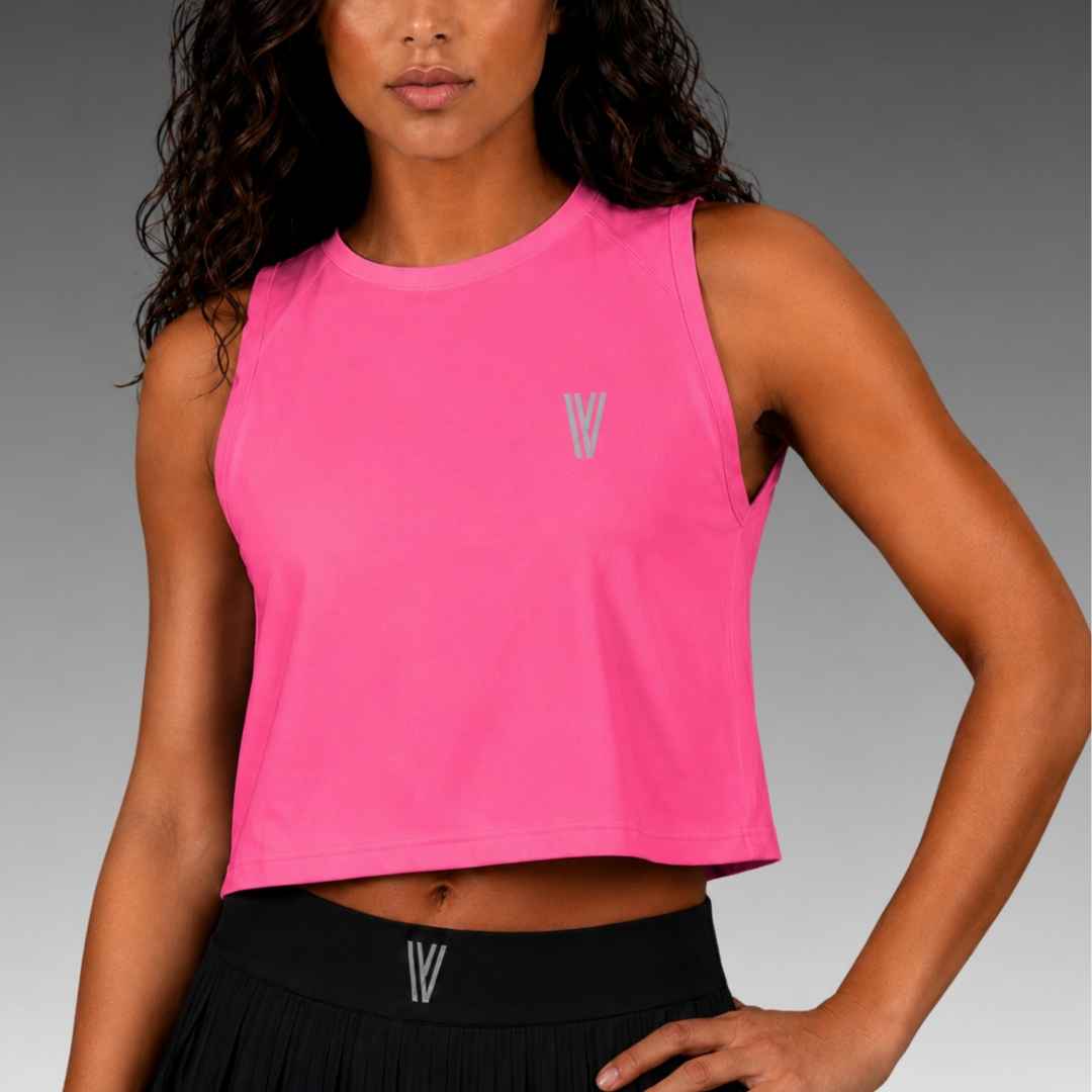 Top deportivo VRS Aura para mujer en fucsia